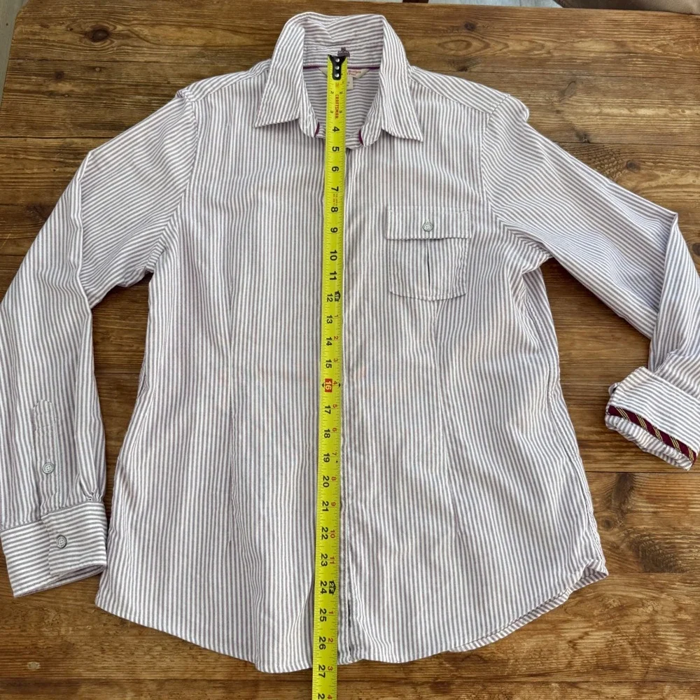 Brooks Brothers (Red Fleece) Stripe Button Down Oxford Shirt Purple White 12 EUC